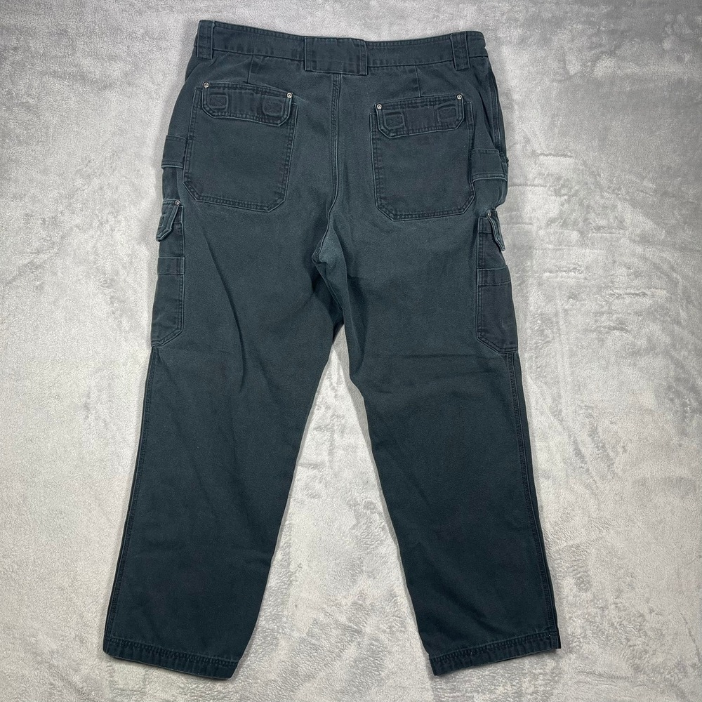 Duluth Trading Co Cargo Pants Mens 42(39)x34(31) Black Fire Hose Canvas Utility - Picture 8 of 10